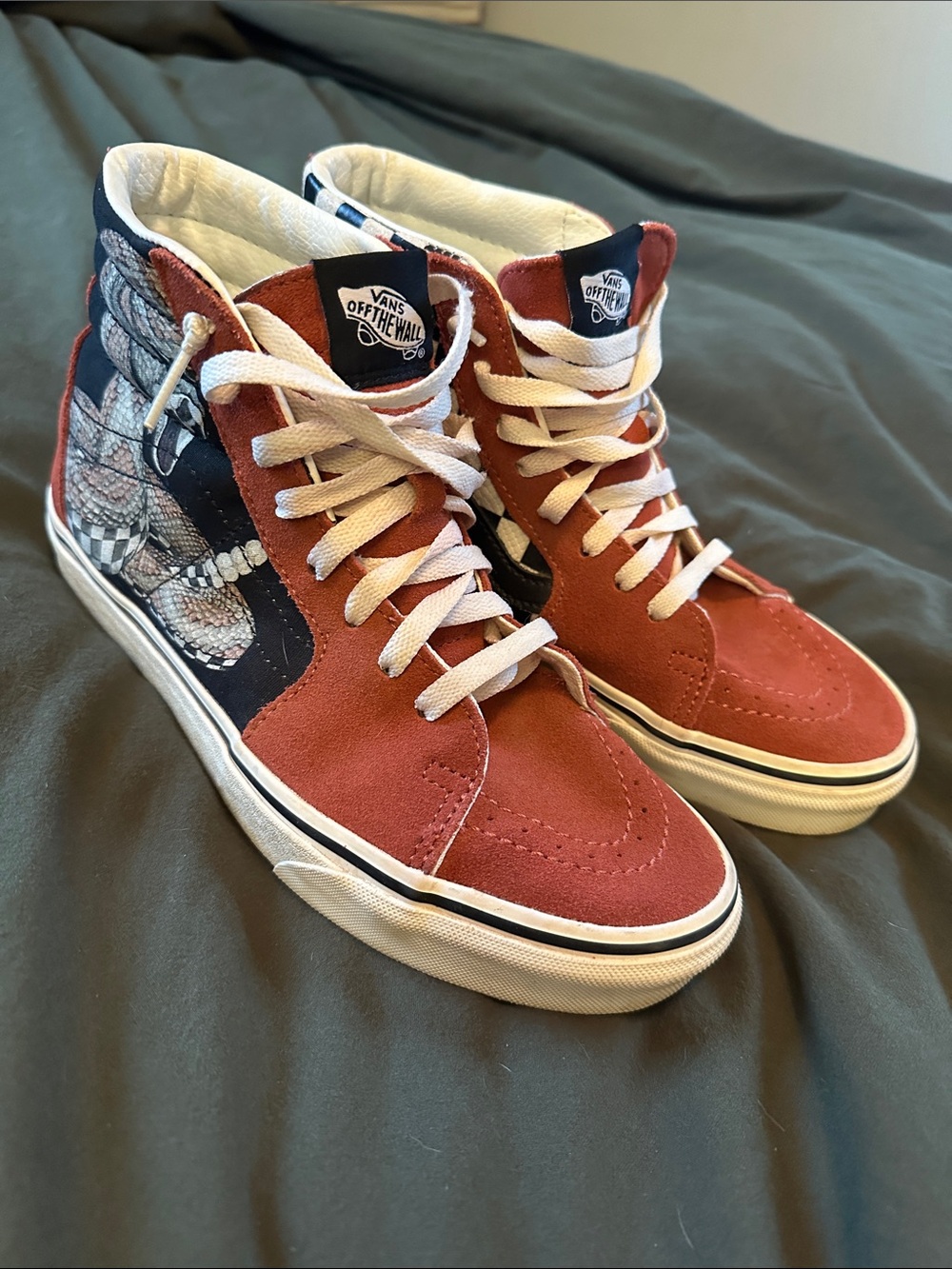 Vans Clay Suede High-Top Sneakers with Rattlesnake Graphic Side Panel
